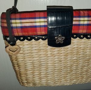 ♡ Brighton Basket Purse, Plaid w'Black leather
